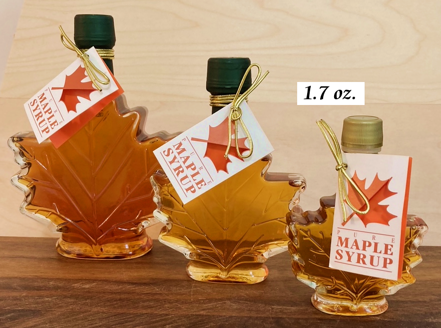 Pure Organic Vermont Maple Syrup- Maple Syrup Leaf Bottle- 1.7oz