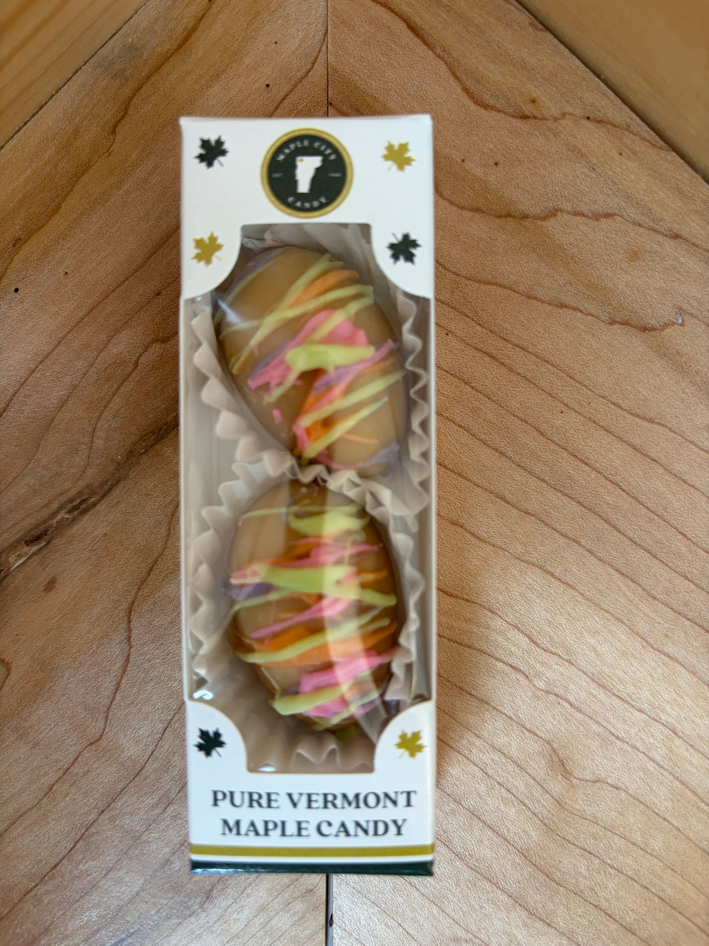 Pure Vermont Maple Candy- 2 Piece Chocolate Striped Easter Eggs