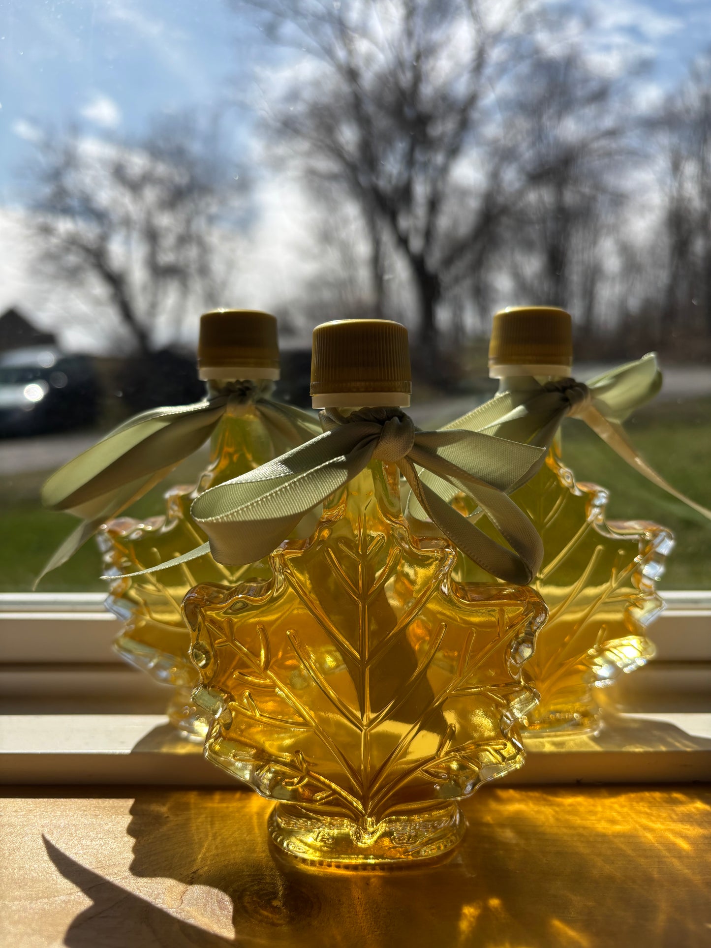 Pure Vermont Maple Syrup Leaf Glass Event Favor