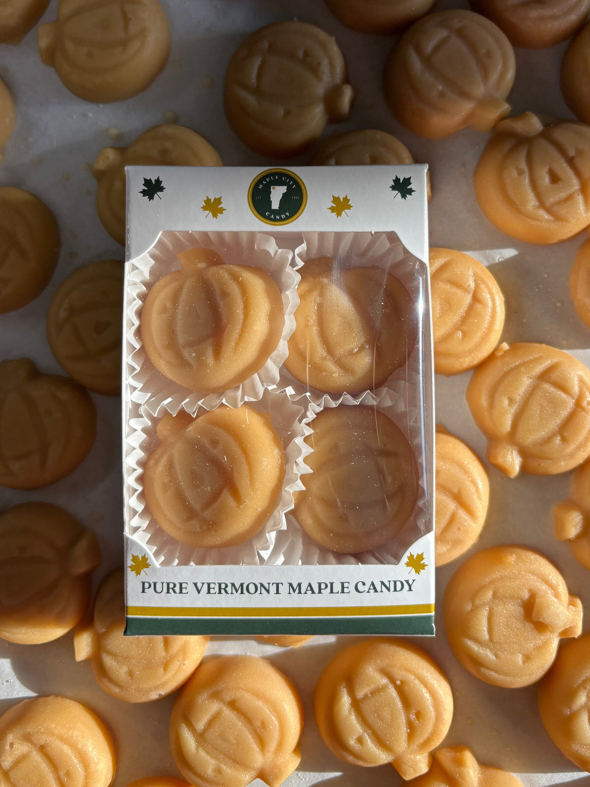 Pure VT Maple Sugar Candy - Pumpkin Shaped - 4 Piece