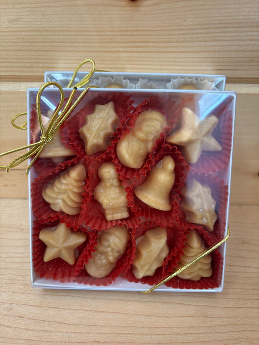 Pure Vermont Maple Candy - Assorted Holiday Shapes Gift Box - 12 Piece, 3.4 oz.
