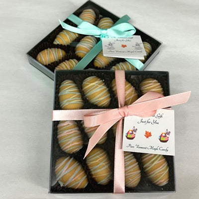 12-piece LIMITED EDITION Chocolate-striped Maple Candy Easter Eggs Gift Box